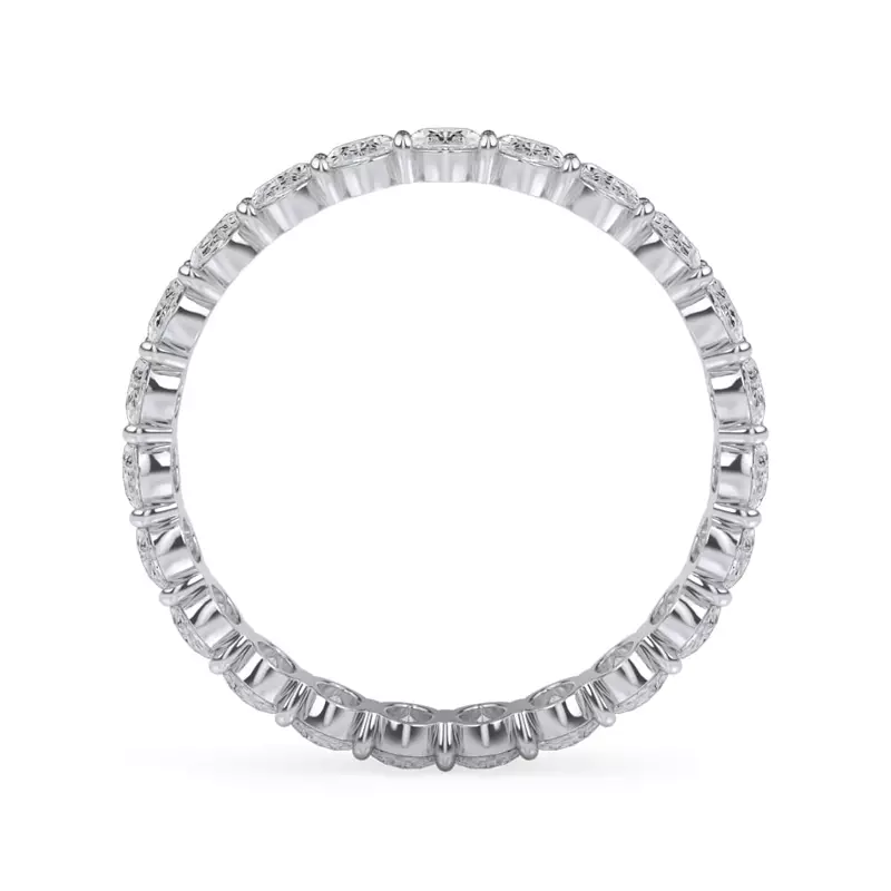 14K White Gold Oval Cut Lab Diamond Eternity Ring (2.0 ct. tw.)
