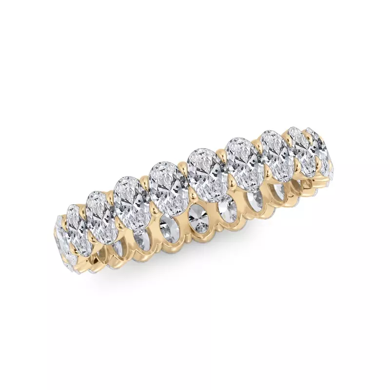 14K Yellow Gold Oval Cut Diamond Eternity Ring (2.0 ct. tw.)
