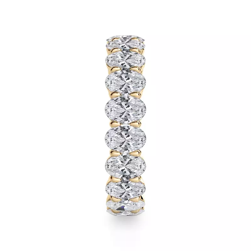 14K Yellow Gold Oval Cut Lab Diamond Eternity Ring (3.0 ct. tw.)