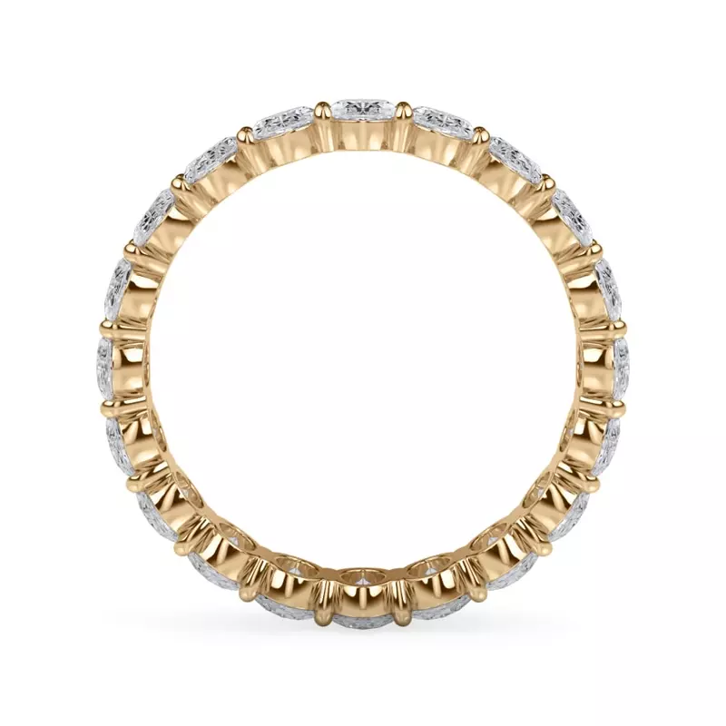14K Yellow Gold Oval Cut Lab Diamond Eternity Ring (3.0 ct. tw.)