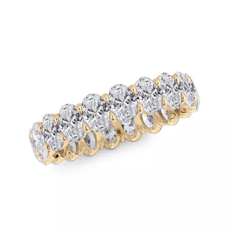 14K Yellow Gold Oval Cut Lab Diamond Eternity Ring (3.0 ct. tw.)