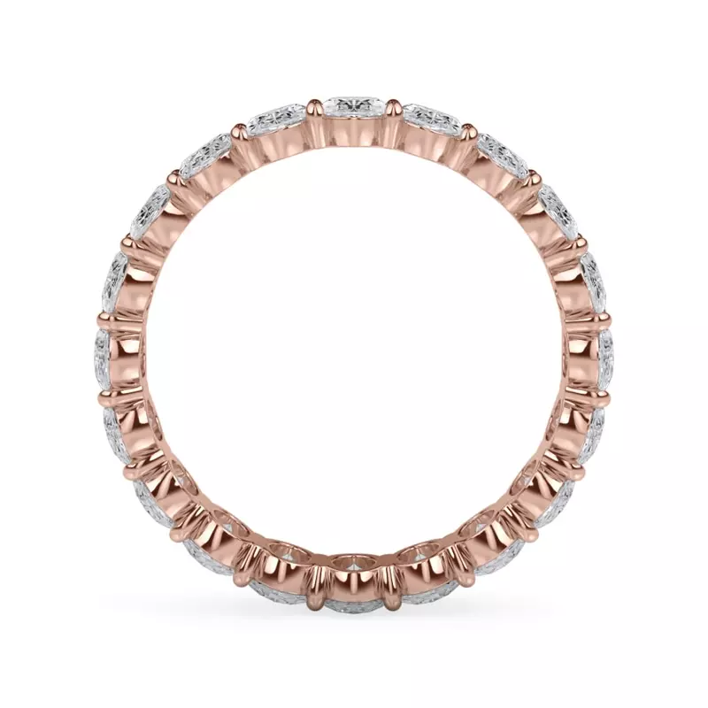 18K Rose Gold Oval Cut Lab Diamond Eternity Ring (3.0 ct. tw.)