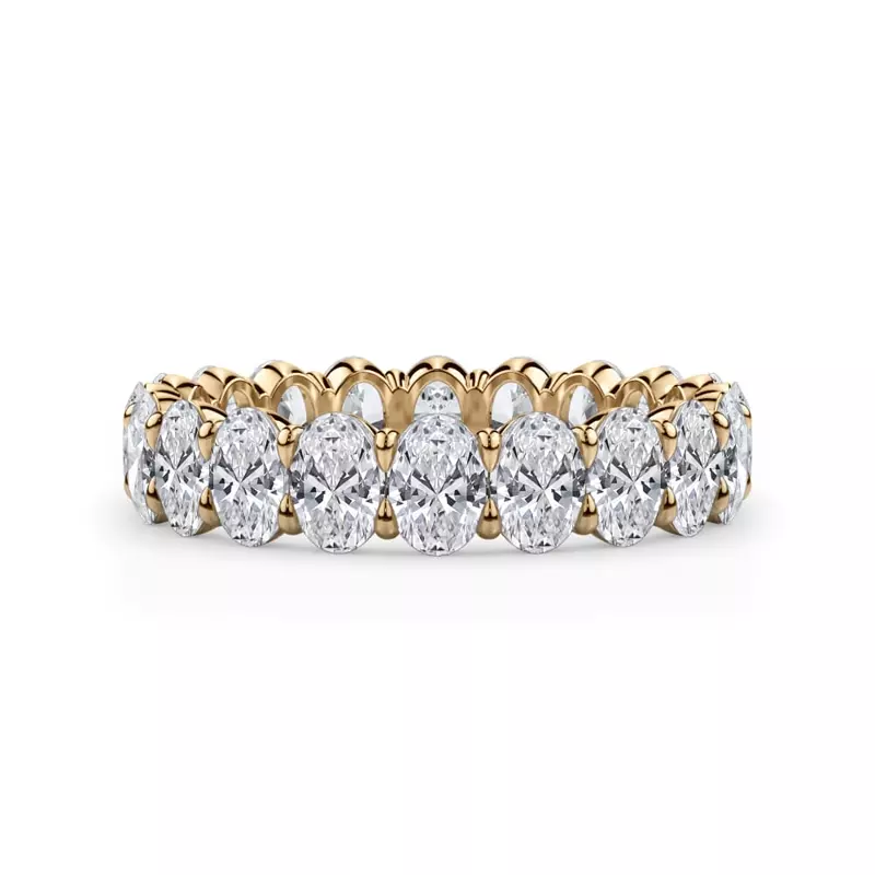 18K Yellow Gold Oval Cut Lab Diamond Eternity Ring (3.0 ct. tw.)