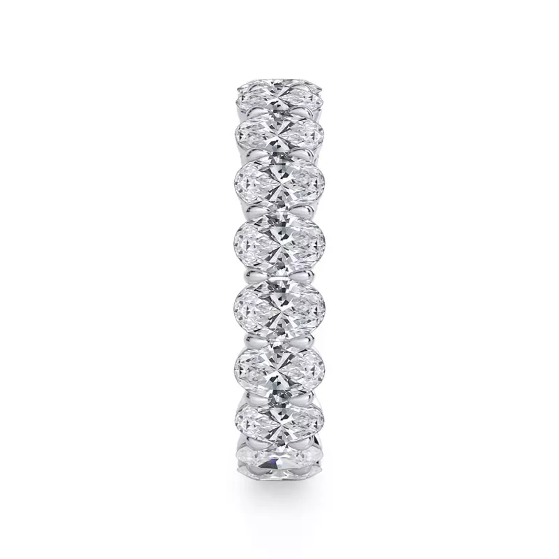 14K White Gold Oval Cut Diamond Eternity Ring (3.0 ct. tw.)