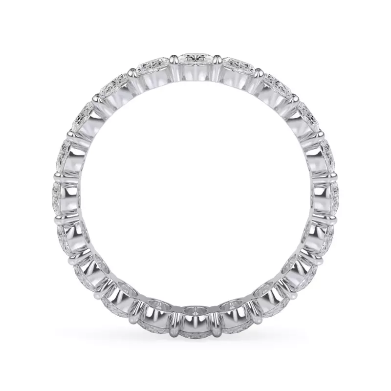 14K White Gold Oval Cut Diamond Eternity Ring (3.0 ct. tw.)