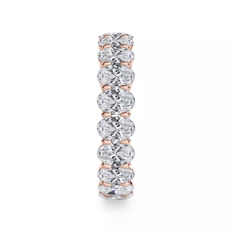 18K Rose Gold Oval Cut Diamond Eternity Ring (3.0 ct. tw.)