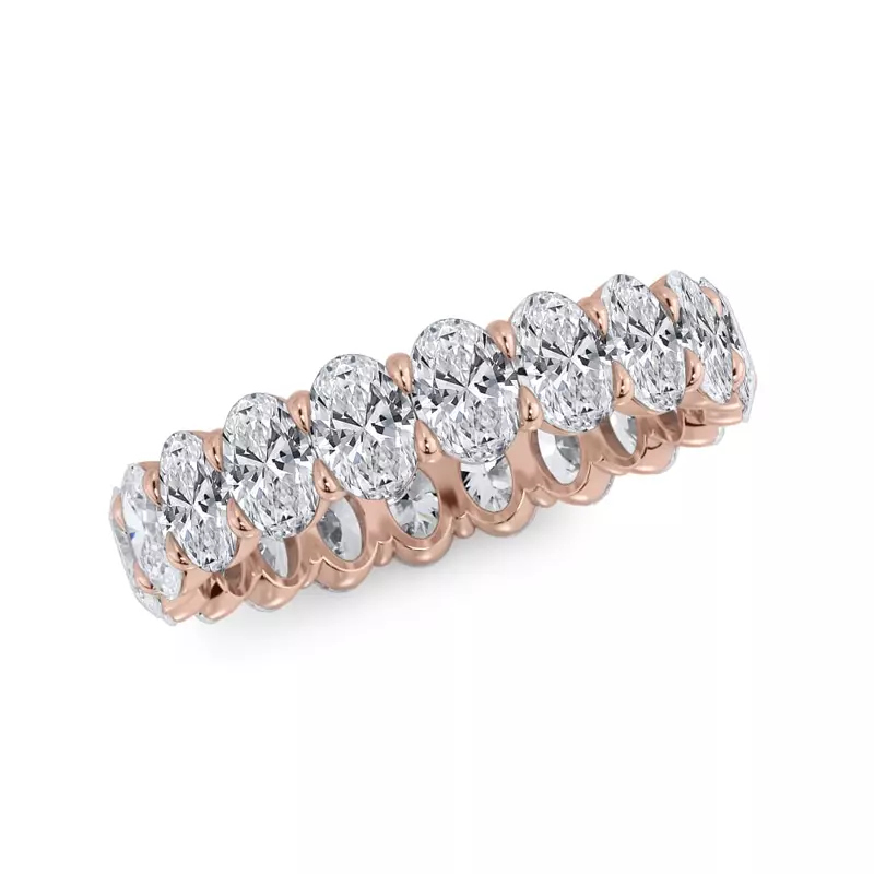 18K Rose Gold Oval Cut Diamond Eternity Ring (3.0 ct. tw.)