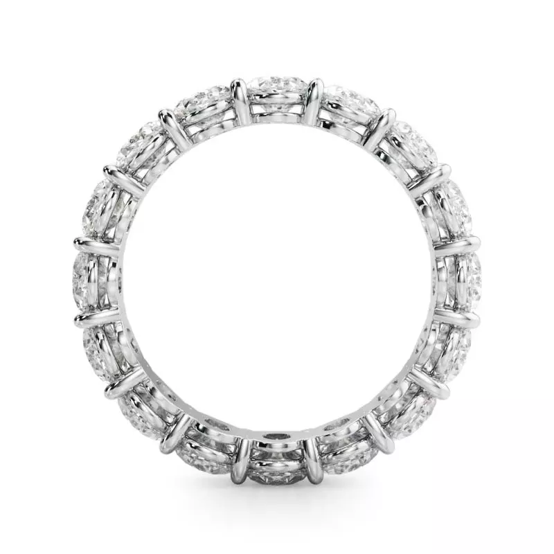 14K White Gold Oval Cut Lab Diamond Eternity Ring (5.0 ct. tw.)