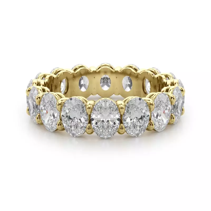 14K Yellow Gold Oval Cut Lab Diamond Eternity Ring (5.0 ct. tw.)