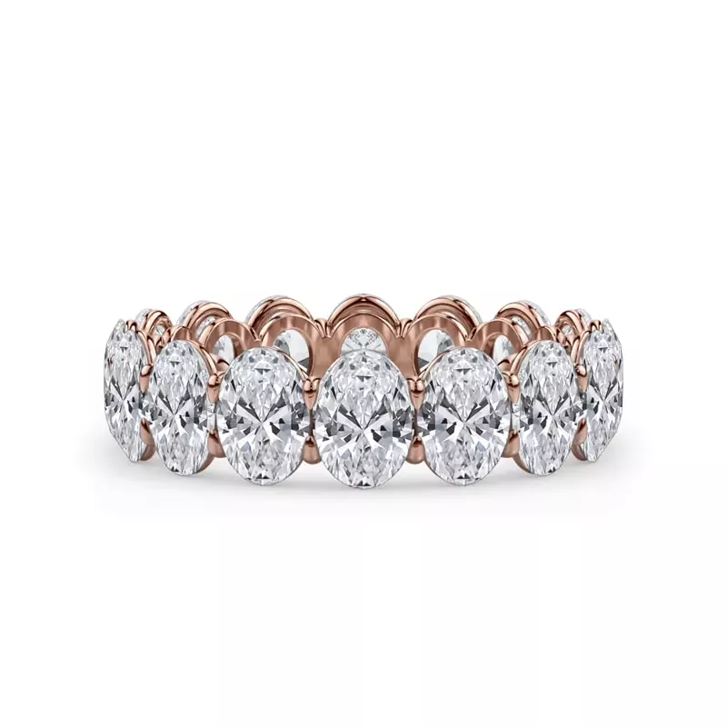 14K Rose Gold Oval Cut Diamond Eternity Ring (5.0 ct. tw.)