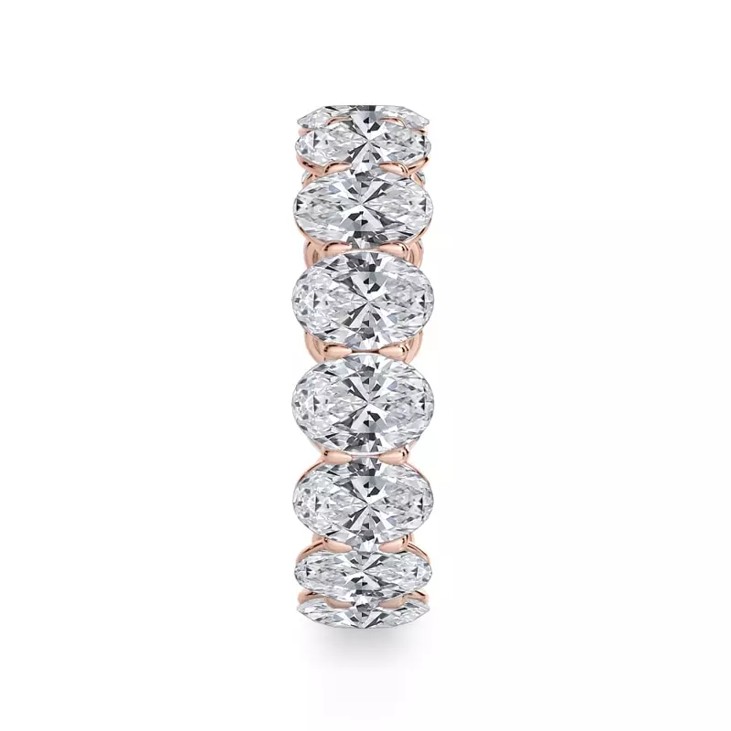18K Rose Gold Oval Cut Diamond Eternity Ring (5.0 ct. tw.)