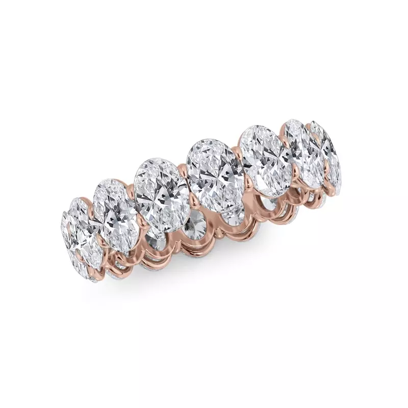 18K Rose Gold Oval Cut Diamond Eternity Ring (5.0 ct. tw.)