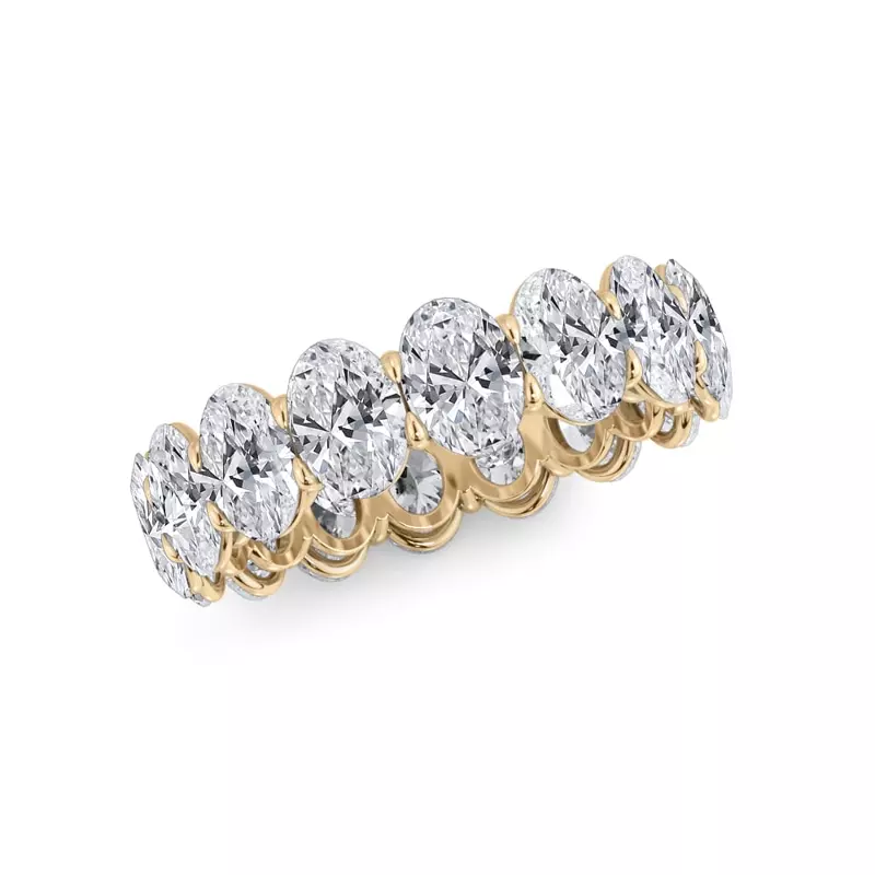 18K Yellow Gold Oval Cut Diamond Eternity Ring (5.0 ct. tw.)