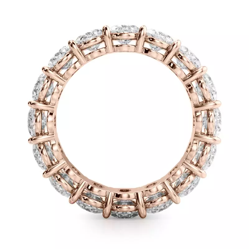 14K Rose Gold Oval Cut Lab Diamond Eternity Ring (6.0 ct. tw.)