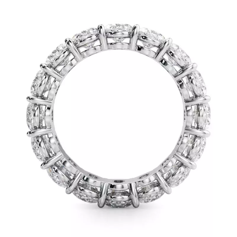 18K White Gold Oval Cut Lab Diamond Eternity Ring (6.0 ct. tw.)