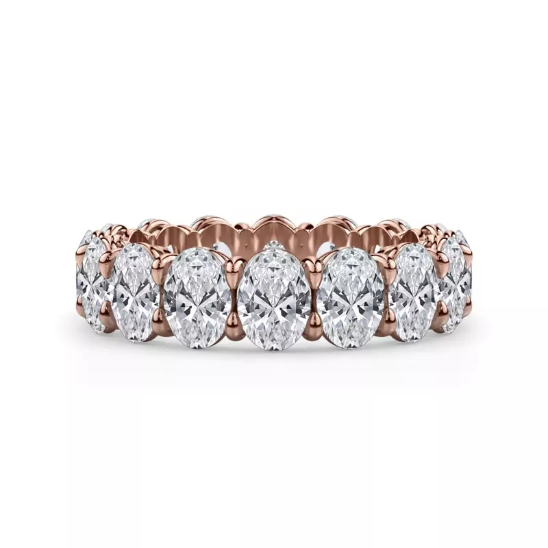 14K Rose Gold Oval Cut Diamond Eternity Ring (6.0 ct. tw.)