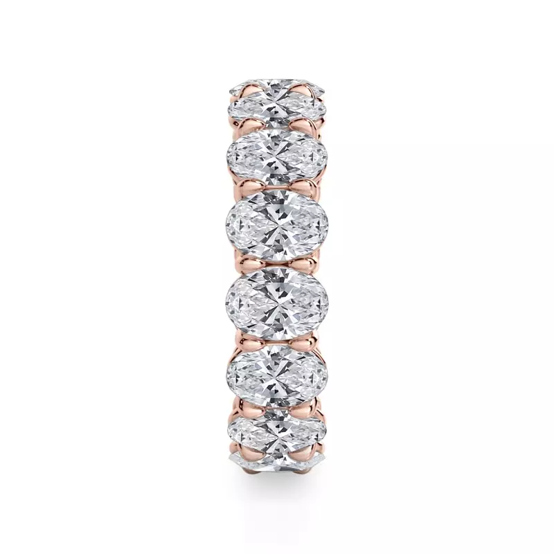 14K Rose Gold Oval Cut Diamond Eternity Ring (6.0 ct. tw.)
