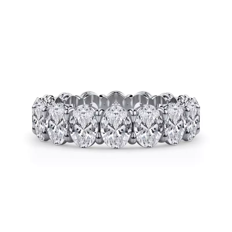 Platinum Oval Cut Diamond Eternity Ring (6.0 ct. tw.)