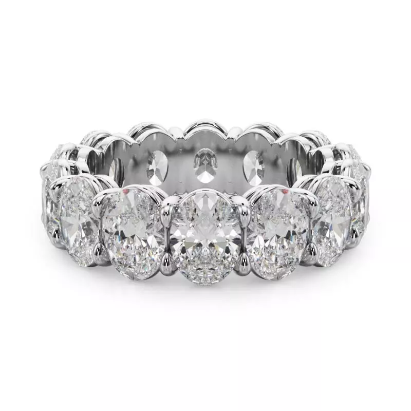 Platinum Oval Cut Lab Diamond Eternity Ring (7.0 ct. tw.)