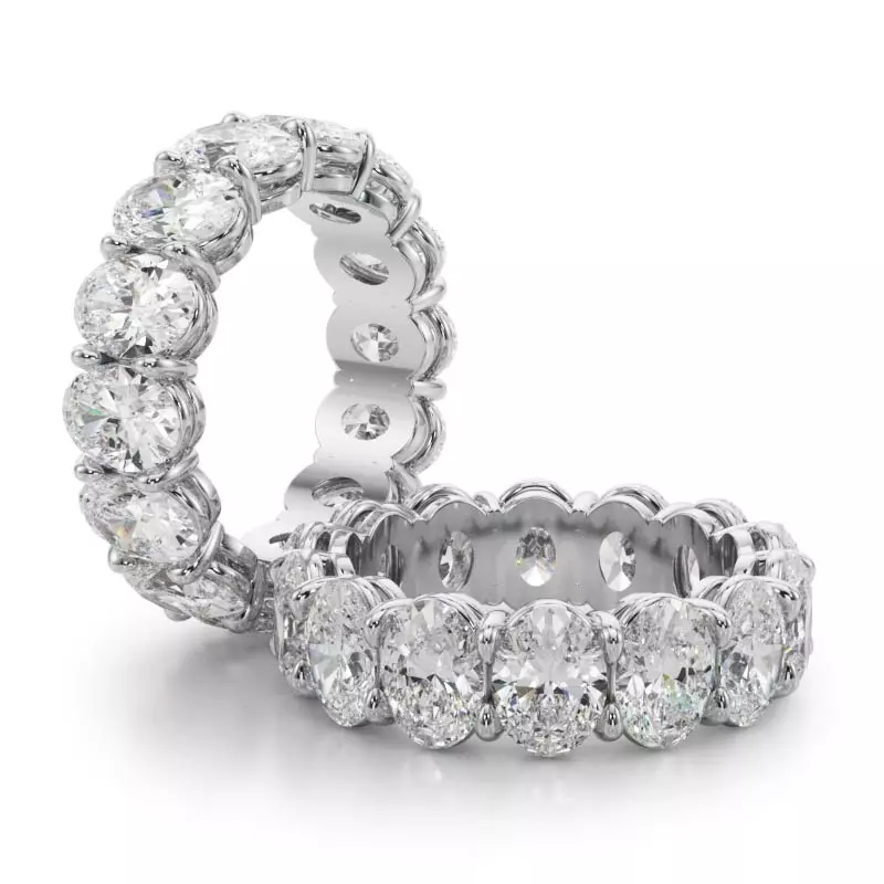 Platinum Oval Cut Lab Diamond Eternity Ring (7.0 ct. tw.)