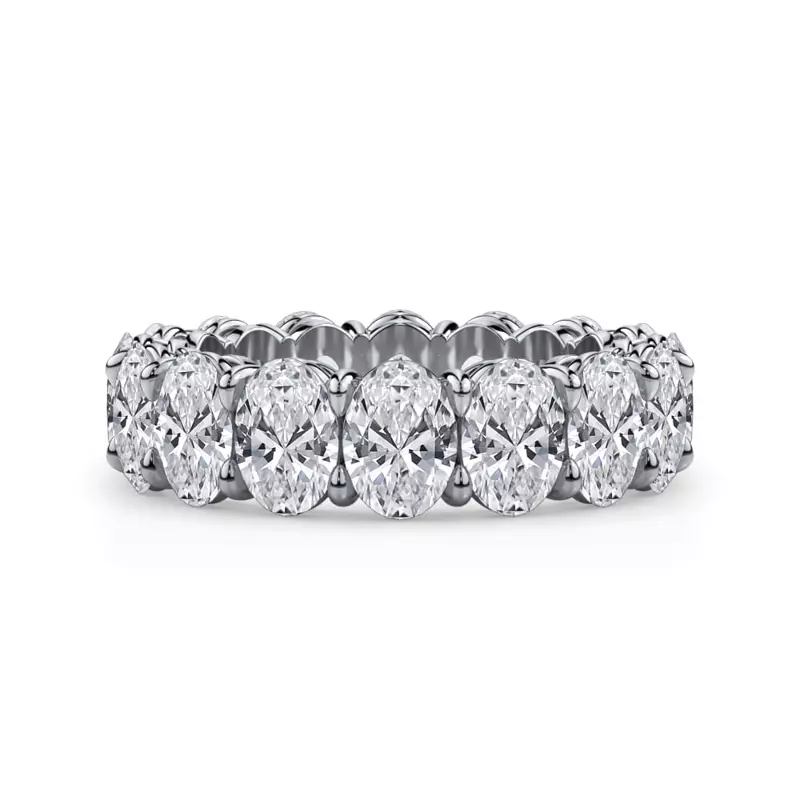 18K White Gold Oval Cut Diamond Eternity Ring (7.0 ct. tw.)