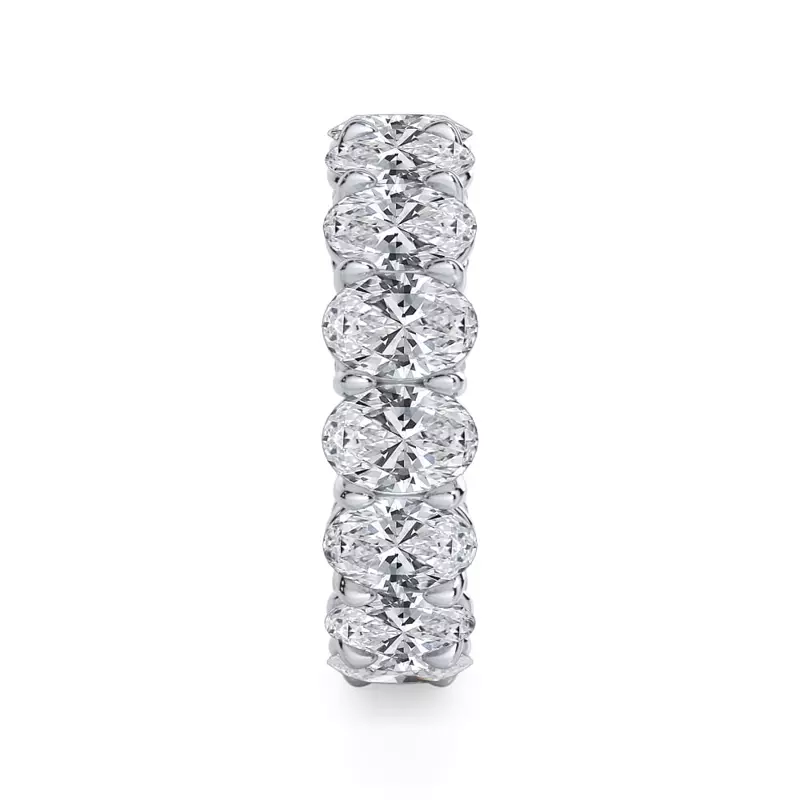 18K White Gold Oval Cut Diamond Eternity Ring (7.0 ct. tw.)
