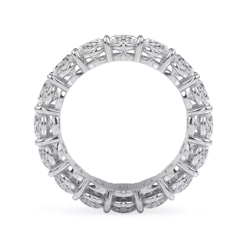 18K White Gold Oval Cut Diamond Eternity Ring (7.0 ct. tw.)