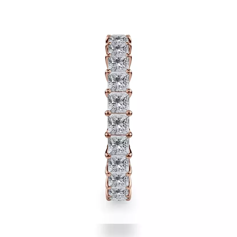 14K Rose Gold Princess Cut Lab Diamond Eternity Ring (2.0 ct. tw.)