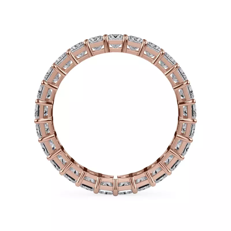 14K Rose Gold Princess Cut Lab Diamond Eternity Ring (2.0 ct. tw.)