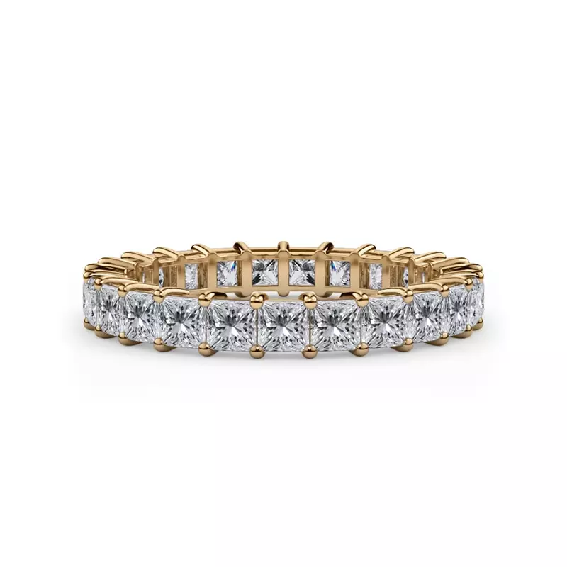 14K Yellow Gold Princess Cut Lab Diamond Eternity Ring (2.0 ct. tw.)