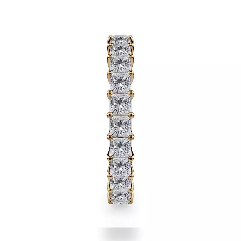 14K Yellow Gold Princess Cut Lab Diamond Eternity Ring (2.0 ct. tw.)