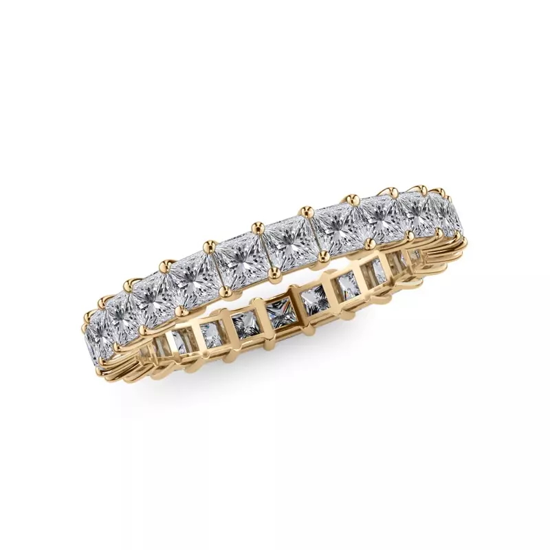 14K Yellow Gold Princess Cut Lab Diamond Eternity Ring (2.0 ct. tw.)