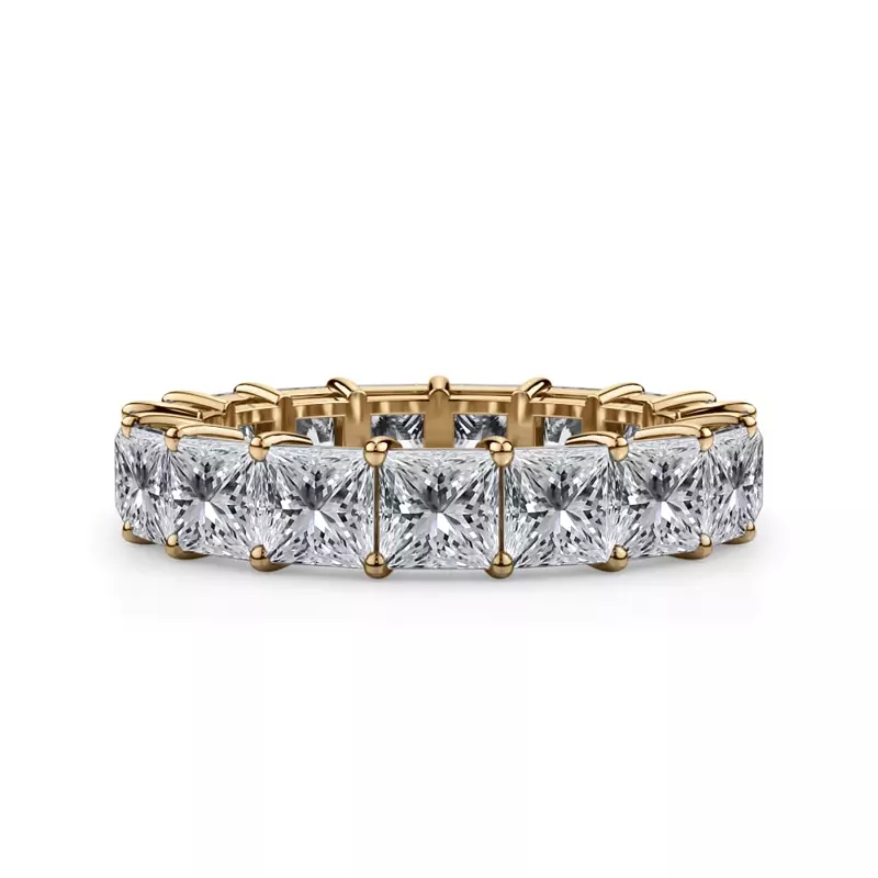14K Yellow Gold Princess Cut Lab Diamond Eternity Ring (3.0 ct. tw.)