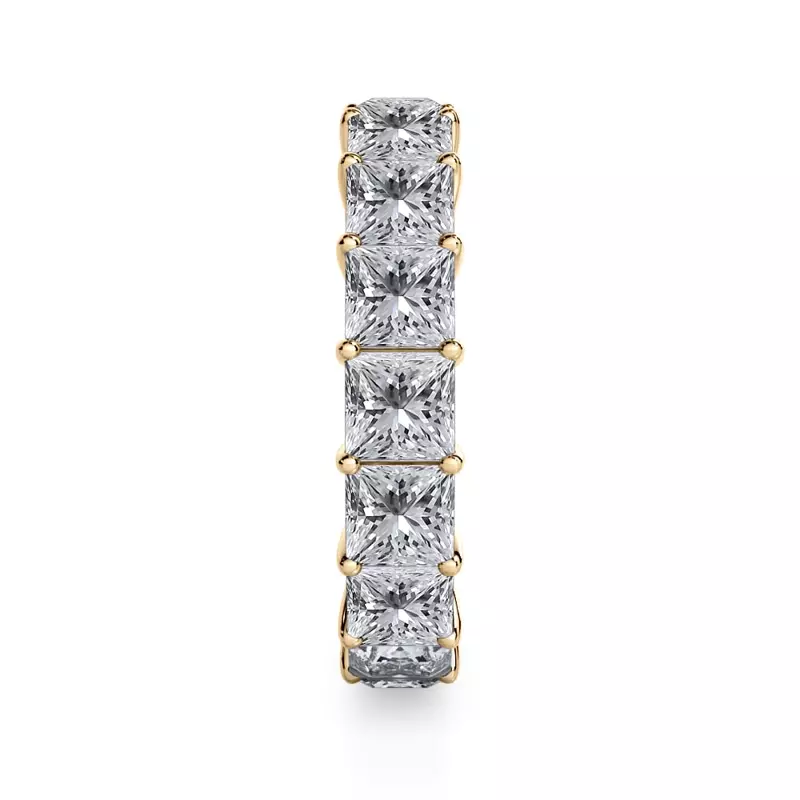 14K Yellow Gold Princess Cut Lab Diamond Eternity Ring (3.0 ct. tw.)