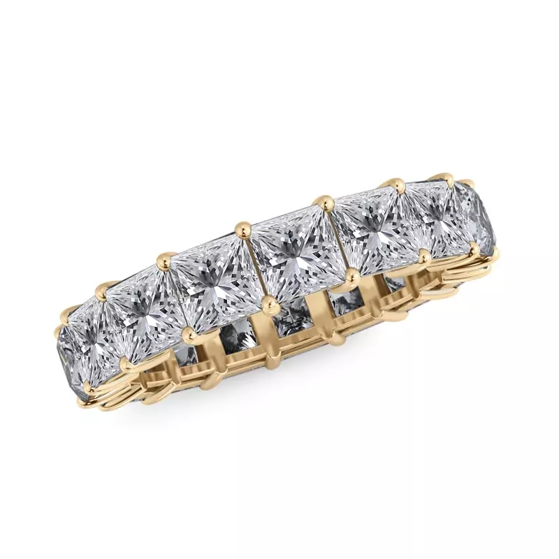 14K Yellow Gold Princess Cut Lab Diamond Eternity Ring (3.0 ct. tw.)