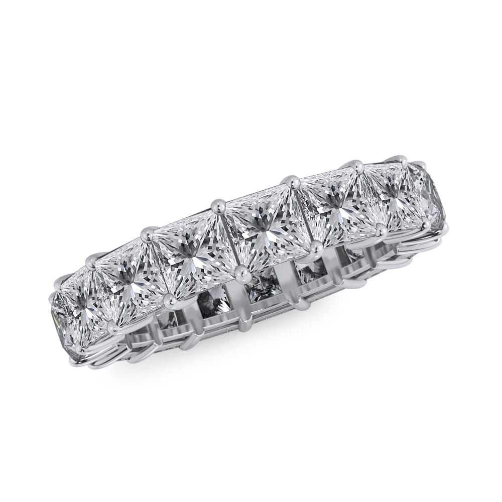 18K White Gold Princess Cut Lab Diamond Eternity Ring (3.0 ct. tw.)