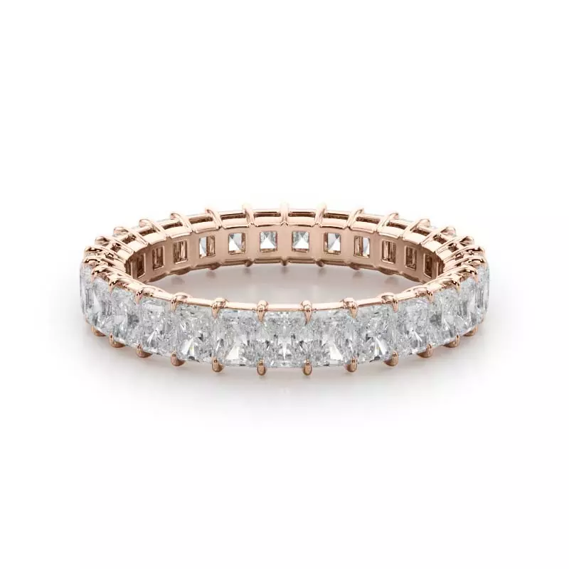 14K Rose Gold Radiant Cut Lab Diamond Eternity Ring (2.0 ct. tw.)