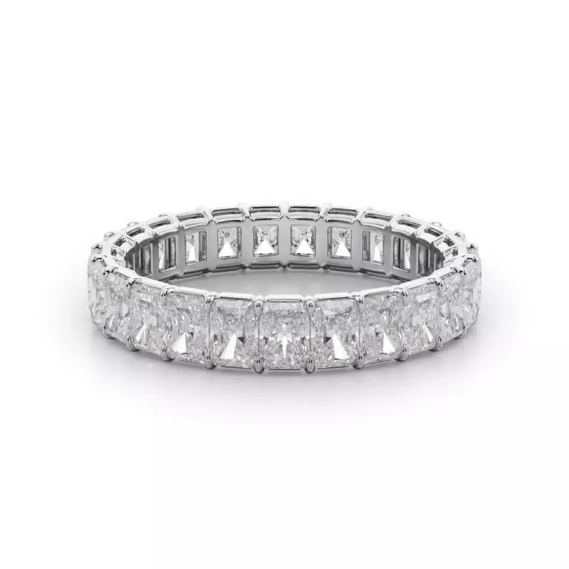 14K White Gold Radiant Cut Lab Diamond Eternity Ring (3.0 ct. tw.)
