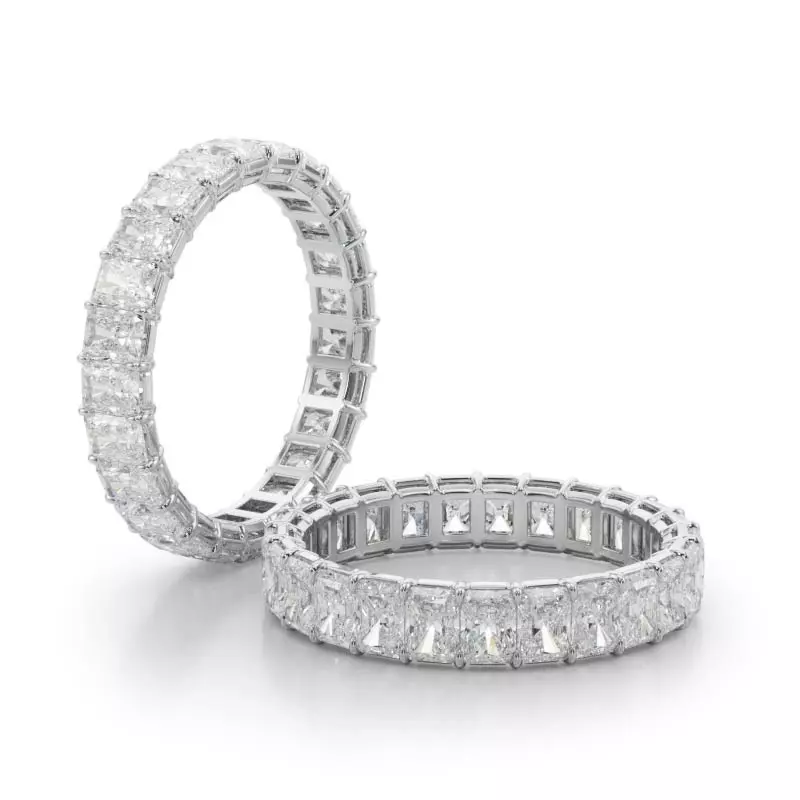 14K White Gold Radiant Cut Lab Diamond Eternity Ring (3.0 ct. tw.)