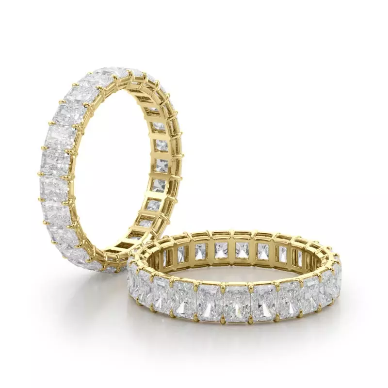 14K Yellow Gold Radiant Cut Lab Diamond Eternity Ring (3.0 ct. tw.)