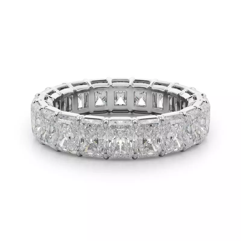 18K White Gold Radiant Cut Lab Diamond Eternity Ring (6.0 ct. tw.)
