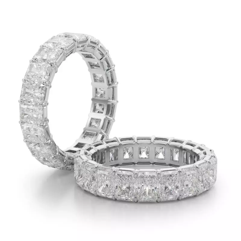 18K White Gold Radiant Cut Lab Diamond Eternity Ring (6.0 ct. tw.)