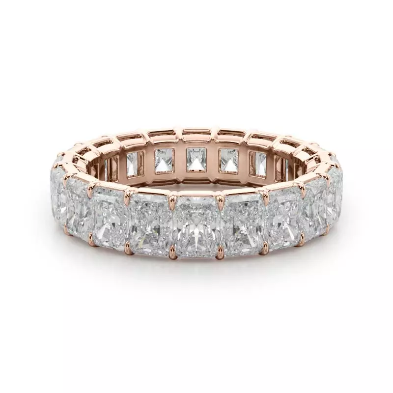 14K Rose Gold Radiant Cut Diamond Eternity Ring (6.0 ct. tw.)