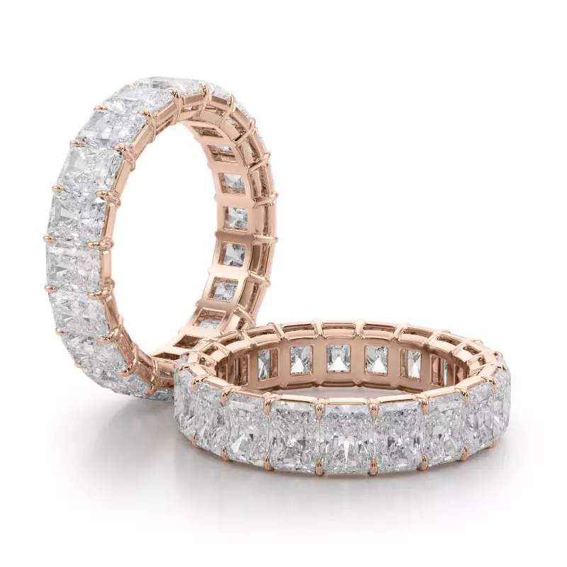 14K Rose Gold Radiant Cut Diamond Eternity Ring (6.0 ct. tw.)