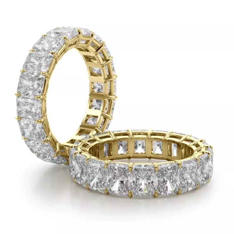 18K Yellow Gold Radiant Cut Lab Diamond Eternity Ring (7.0 ct. tw.)