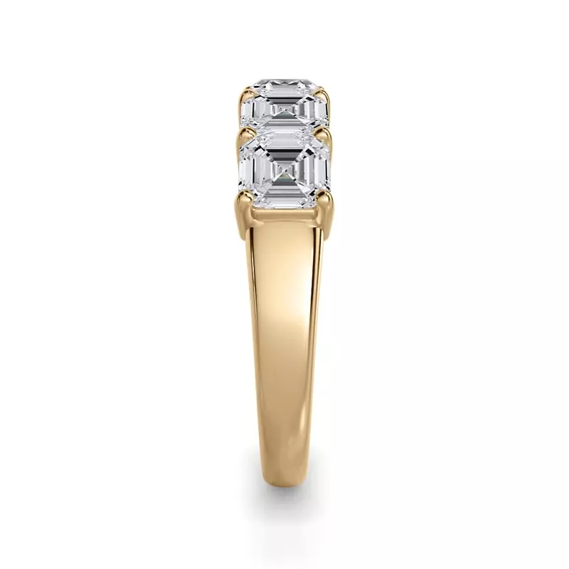 14K Yellow Gold Asscher Cut Diamond 5 Stone Ring (2.50 ct. tw.)