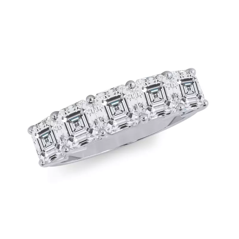 Platinum Asscher Cut Diamond 5 Stone Ring (2.50 ct. tw.)