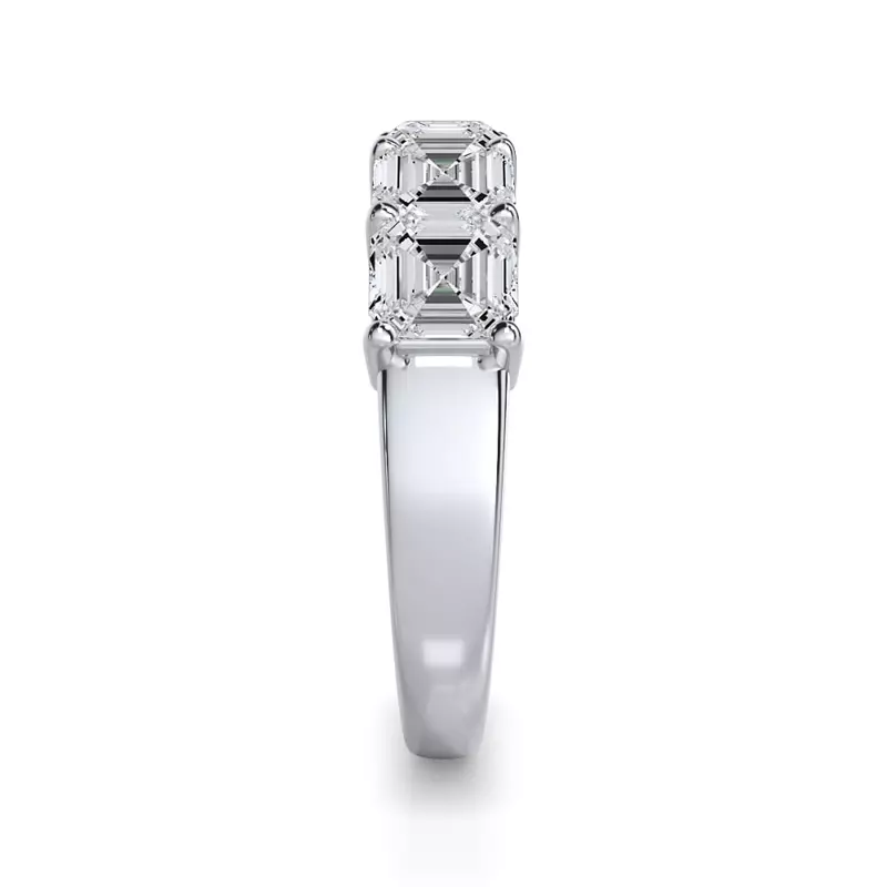 14K White Gold Asscher Cut Lab Diamond 5 Stone Ring (3.00 ct. tw.)