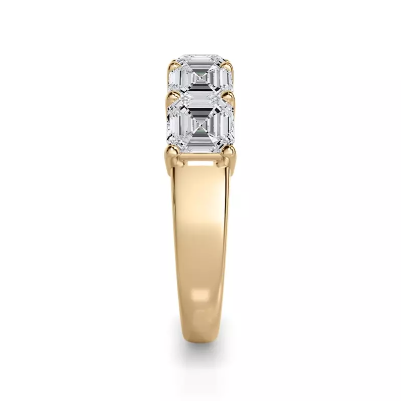 14K Yellow Gold Asscher Cut Lab Diamond 5 Stone Ring (3.00 ct. tw.)
