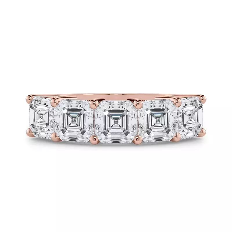 Asscher Cut Lab Diamond 5 Stone Ring (3.00 ct. tw.)